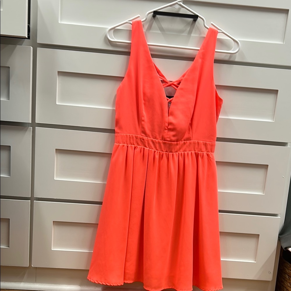 Vibrant Neon Pink Sleeveless Dress